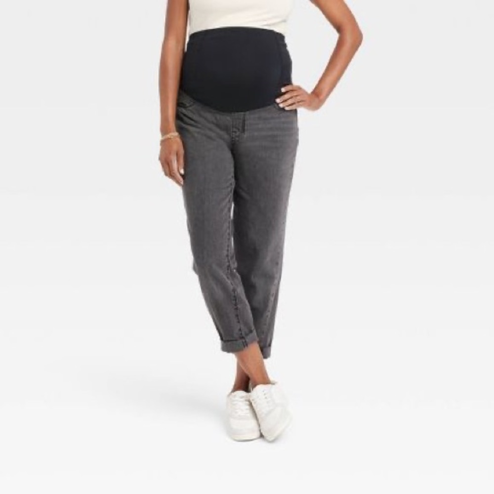 Over Belly Boyfriend Maternity Jeans by Ingrid & Isabel™ Black Wash